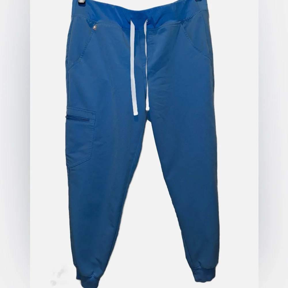 (2 of 2) Figs Women’s Zamora Jogger Scrub Pants Capri Blue Sz MP - Picture 3 of 5